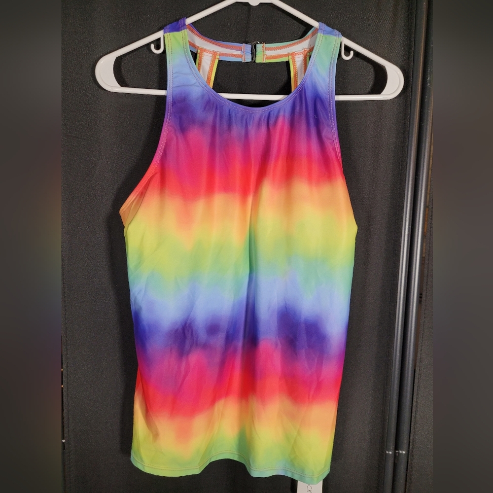 Holpick Rainbow Tie-Dye Women's Swim Tank Top